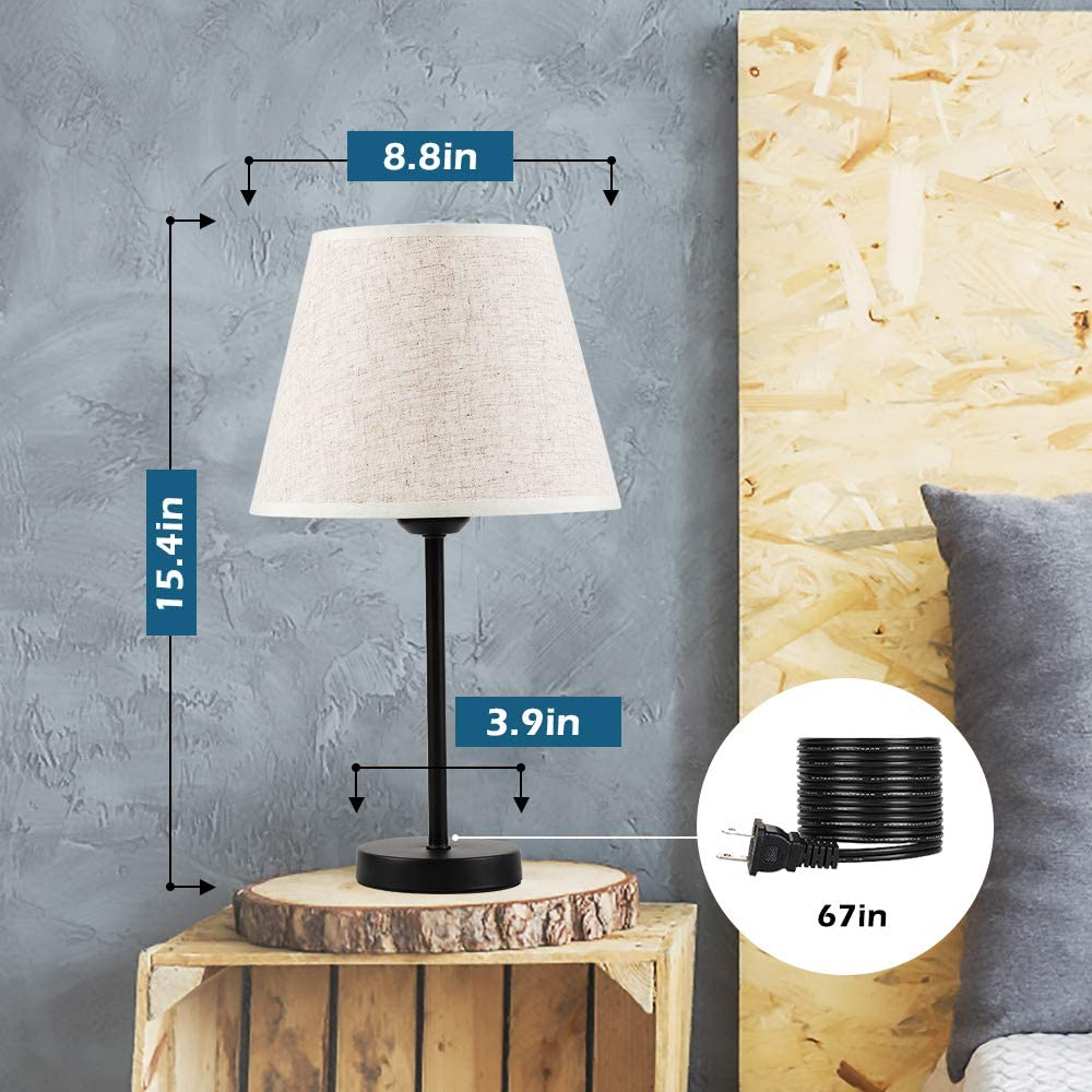 Metal Table Lamp Black Powder Coated Round Shape
