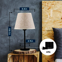 Metal Table Lamp Black Powder Coated Round Shape
