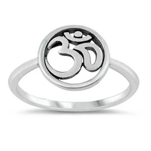 925 Sterling Silver Charming Handcrafted OM Plain Silver Ring