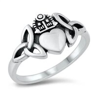 925 Sterling Silver Attractive Handmade Claddagh Plain Silver Ring