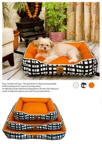 Dog Beds - Soft Touch Cotton Cover | Machine Washable Zip-off Cover, Sturdy Bolsters For Nesting, Adaptable Body Support, Stylish Woven Fabric