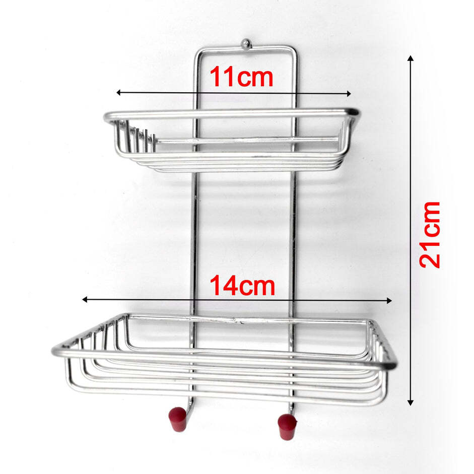KITCHEN BATHROOM SOAPS STORAGE RACK WITH 2 HOOK FOR HOME (1763)