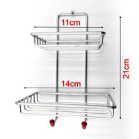KITCHEN BATHROOM SOAPS STORAGE RACK WITH 2 HOOK FOR HOME (1763)
