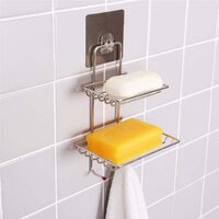 KITCHEN BATHROOM SOAPS STORAGE RACK WITH 2 HOOK FOR HOME (1763)
