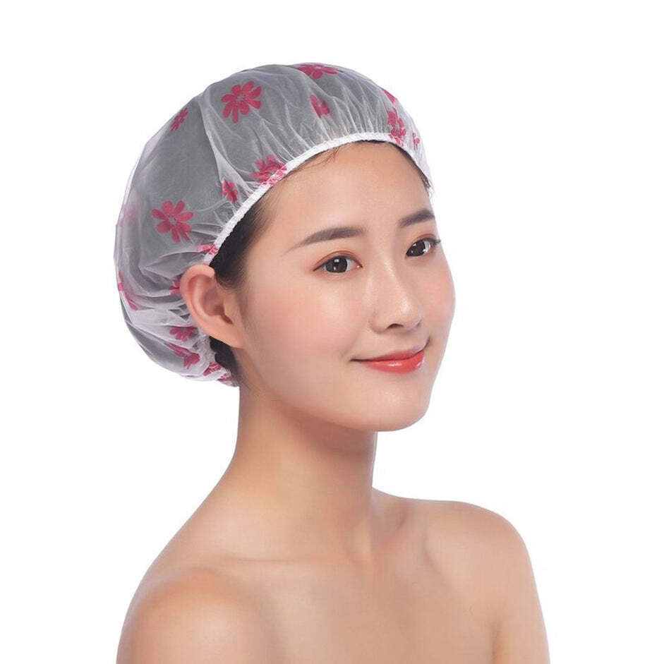 SHOWER CAP BATH SHOWER CAP WOMEN REUSABLE WATERPROOF WOMEN SHOWER (6030)
