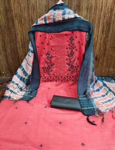 Tanvi Pink Parampra Cotton Dress Material