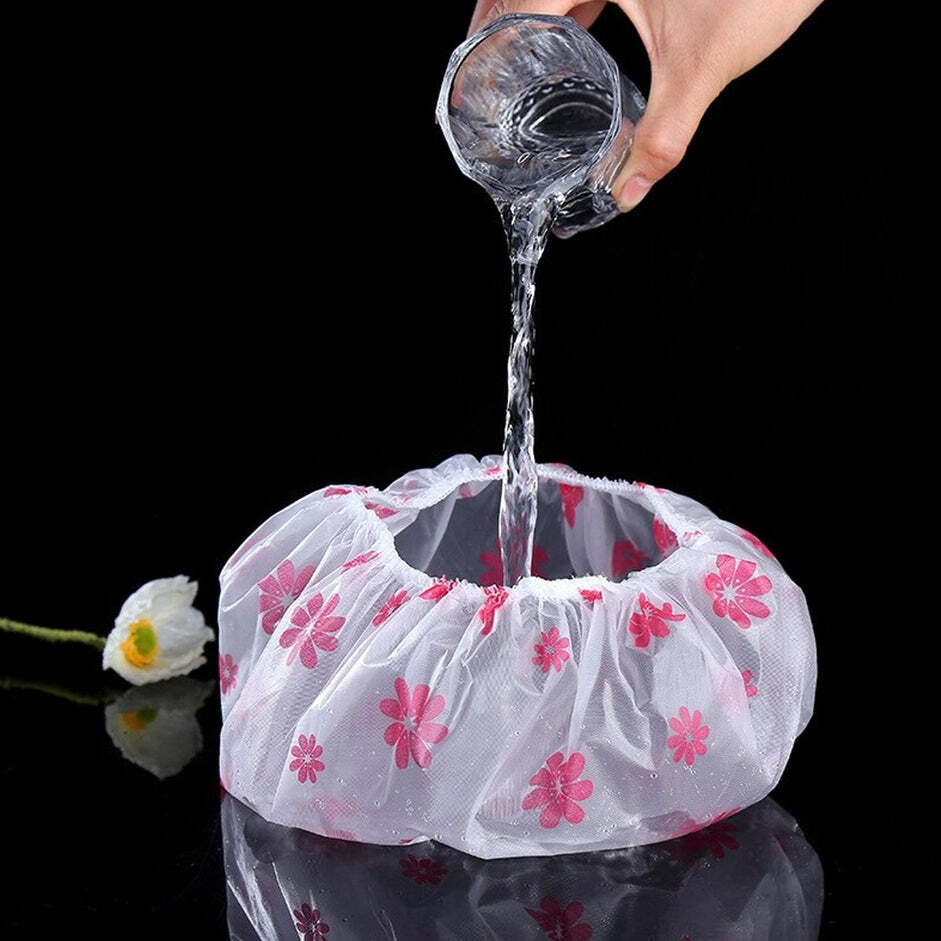 WATERPROOF SHOWER CAP REUSABLE BATH CAPS (6042)