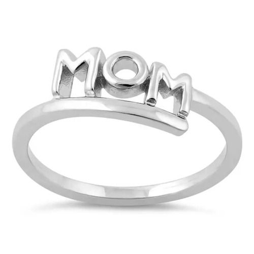 925 Sterling Silver Handcrafted Lovely MOM Stacking Ring Plain Silver Ring