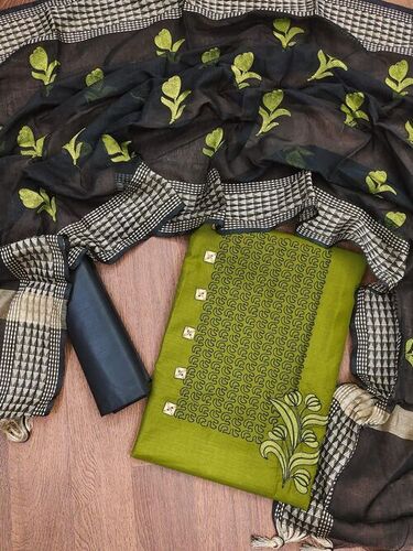 Apexa Green Bombay Cotton Dress Material