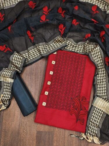 Apexa Red Bombay Cotton Dress Material