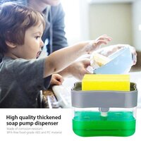 LIQUID SOAP DISPENSER ON COUNTERTOP WITH SPONGE HOLDER (1485)