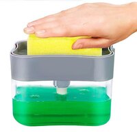 LIQUID SOAP DISPENSER ON COUNTERTOP WITH SPONGE HOLDER (1485)