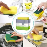LIQUID SOAP DISPENSER ON COUNTERTOP WITH SPONGE HOLDER (1485)