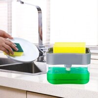 LIQUID SOAP DISPENSER ON COUNTERTOP WITH SPONGE HOLDER (1485)