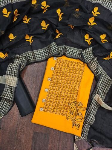 Apexa Yellow Bombay Cotton Dress Material