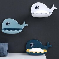 FISH SHAPE SOAP DISH ADHESIVE WATERPROOF WALL MOUNTED BAR SOAP DISH HOLDER (PACK OF 2PC) (4747)