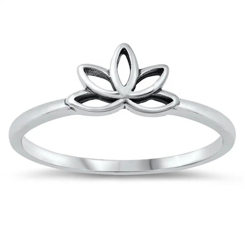 925 Sterling Silver Handmade Sacred Lotus Ring Plain Silver Ring