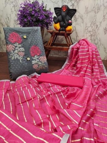 Rujal Grey Slab Cotton Dress Material