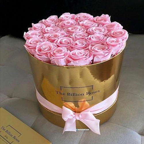 Gold Round Flower Box