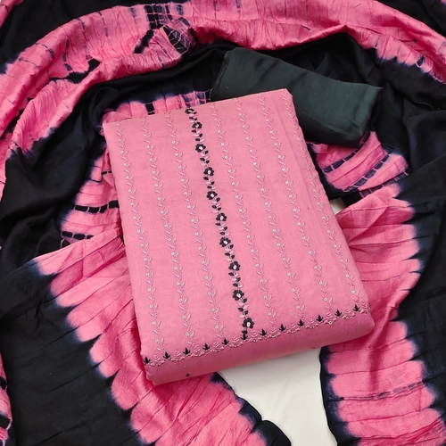 Mayuri Pink Chanderi Dress Material