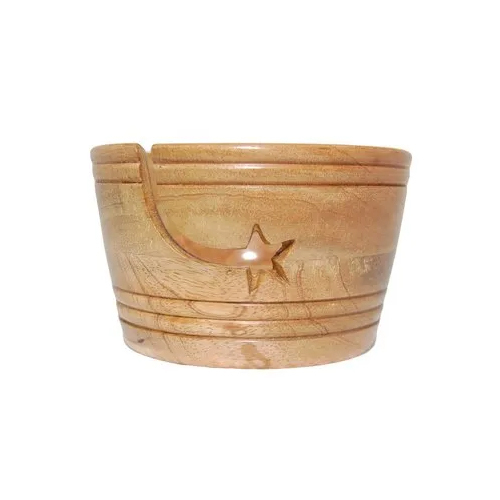 Wood Shooting Star Yarn Bowl - Color: Brown