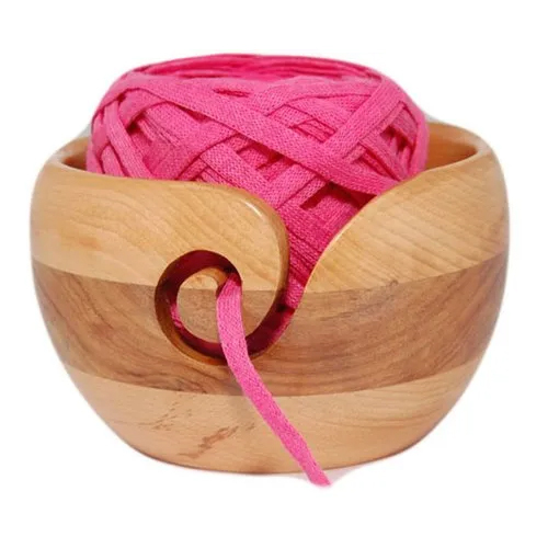 Steam Beech Wood Yarn Bowl - Color: Brown