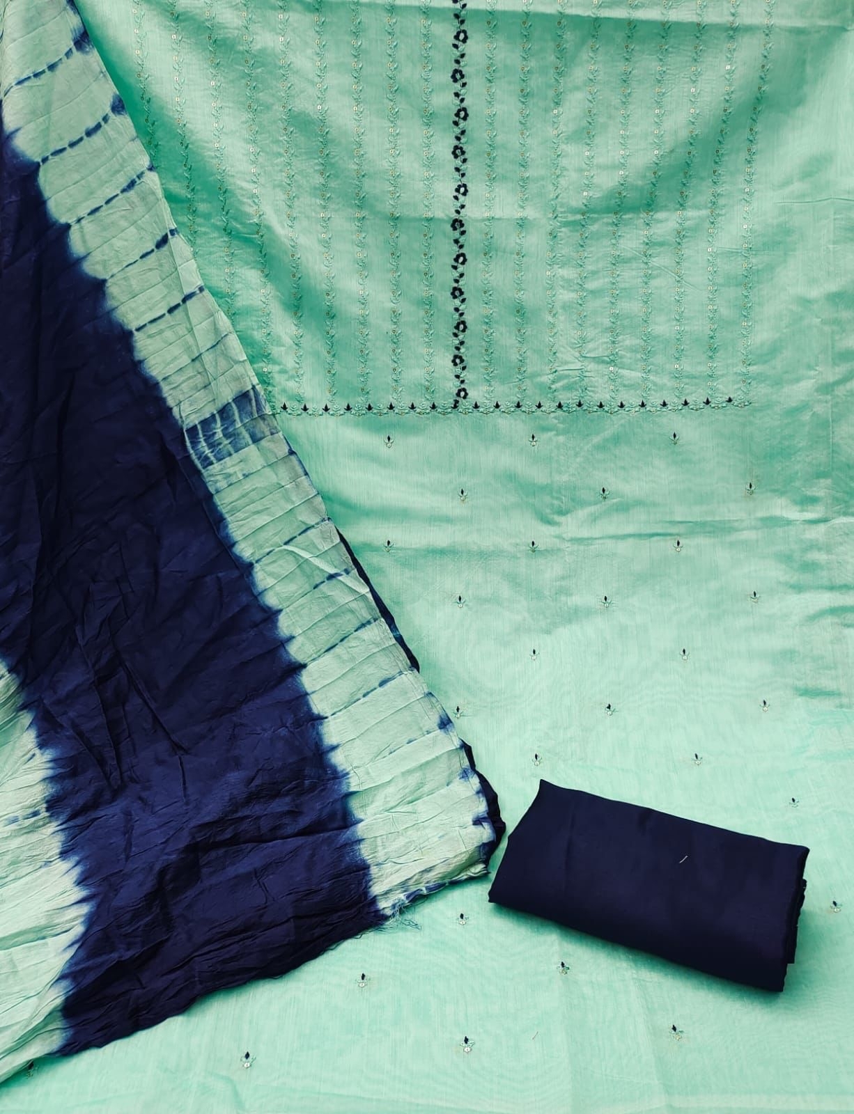 Mayuri Sky-Blue Chanderi Dress Material