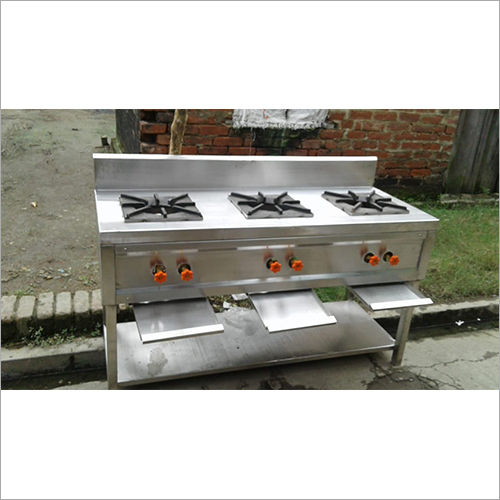 Automatic Ss Three Burner Range