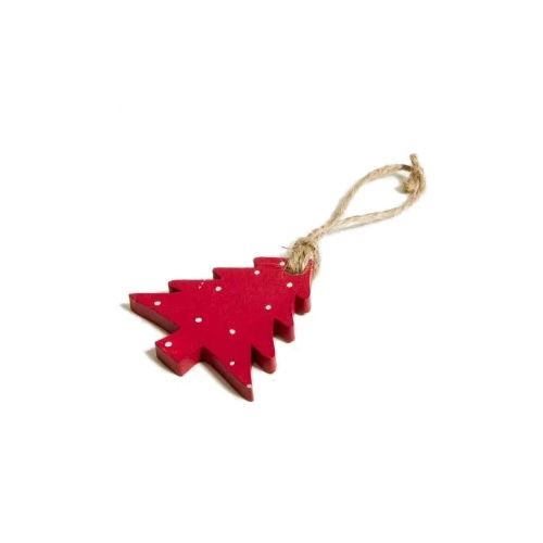 Red Wooden Tree Tag