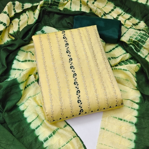 Mayuri Yellow Chanderi Dress Material