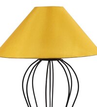 Oval Shape black Metal Table Lamp with Yellow Shade