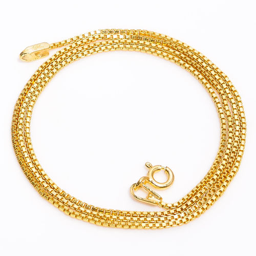 925 Sterling Silver Gold Plated Box Chain Necklace Girls Fashion Chain  Necklace Supplier