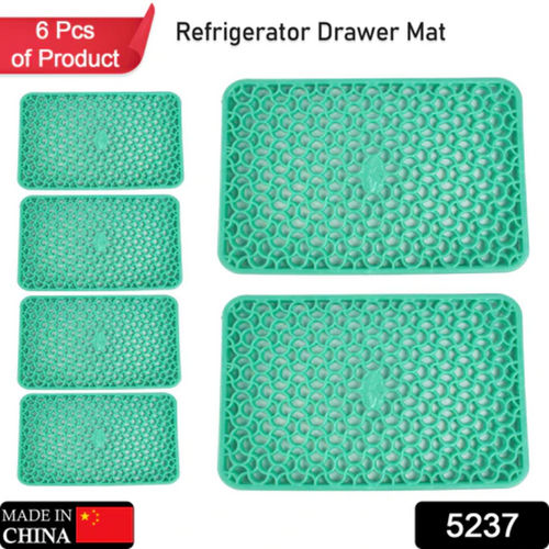 WATERPROOF PVC REFRIGERATOR DRAWER MATS MULTIPURPOSE MATS FRIDGE MATS SET OF 6 PCS 5237