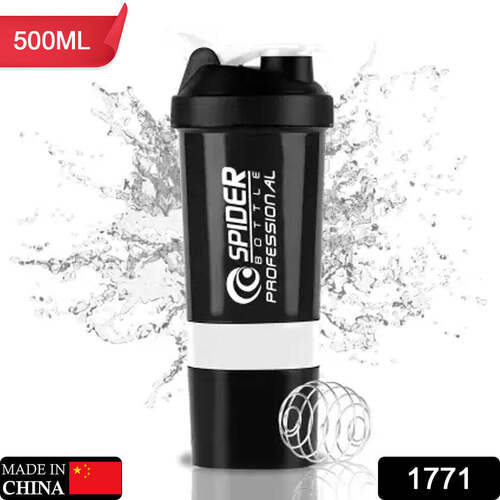 SHAKER BOTTLE FOR GYM GYM SHAKER SIPPER BOTTLE BPA FREE AND 100 LEAK PROOF PROTEIN SHAKER BOTTLE WITH 2 EXTRA STORAGE COMPARTMENT 500ML SHAKER