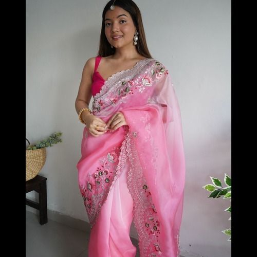 silk organza   saree