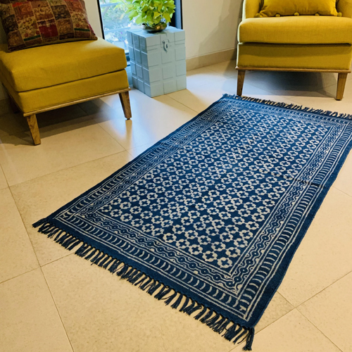 3 x 5 Feet Hand Block Printed Rugs