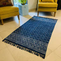 Hand Block Blue Printed Rugs