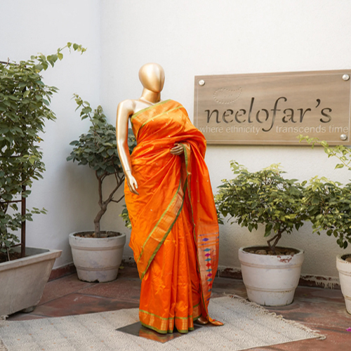 Silk Saree With Border and Blouse