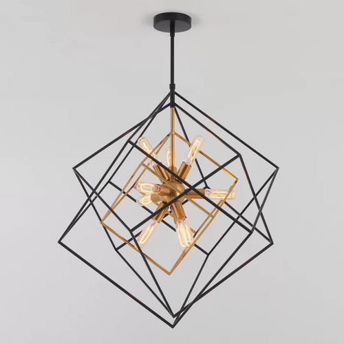 Metal Hanging Light Pendant Black Powder Coated