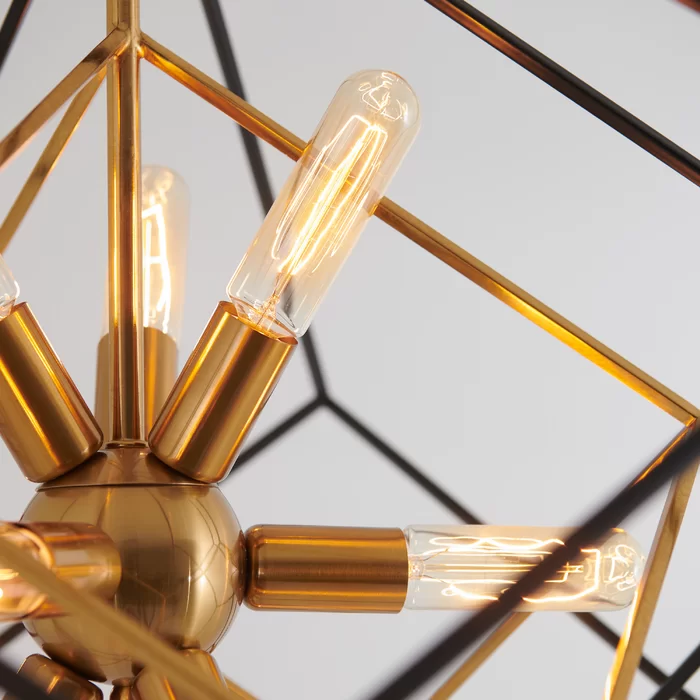 Metal Hanging Light Pendant Black Powder Coated