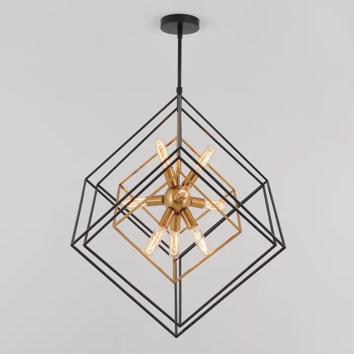 Metal Hanging Light Pendant Black Powder Coated