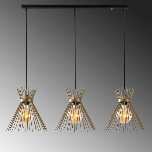 Metal Wire Light Pendant  3 Light Kitchen Island Cone Pendant