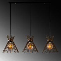 Metal Wire Light Pendant  3 Light Kitchen Island Cone Pendant