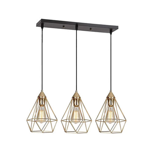 3 Lights Vintage Industrial Style Metal Hanging Light Pendant Dimmable And Height Adjustable Chandelier Suitable For Kitchen Kitchen Island Bar Dining Room Bedroom