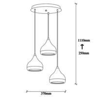 Metal 3 Light Dome Pendant