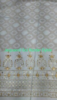 Jacquard Gol Border Dyeable Fabric