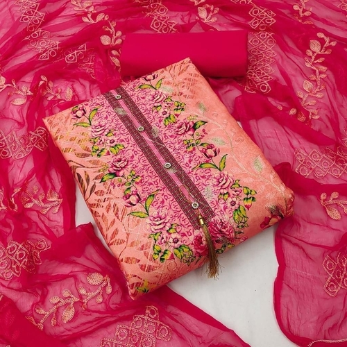 Nitya Orange Slab Cotton Dress Material