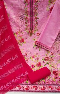 Nitya Pink Slab Cotton Dress Material