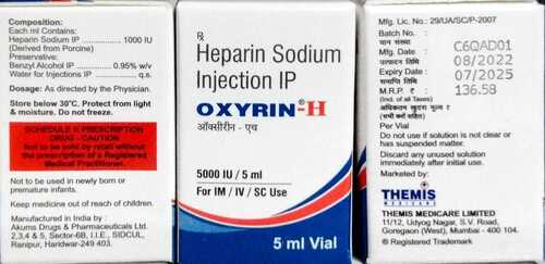 OXYRIN H 5000 IU HEPARIN SODIUM INJECTION IP