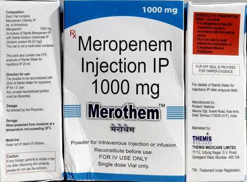 MEROTHEM 1000 MG MEROPENEM INJECTION